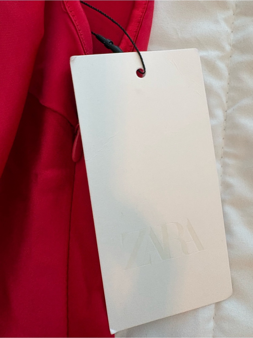 Zara Bright Red V-Neck Slip Dress with Neck Clasp - Picture 2 of 2